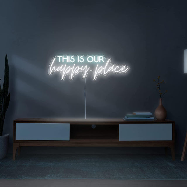 This is our happy place Neon Sign
