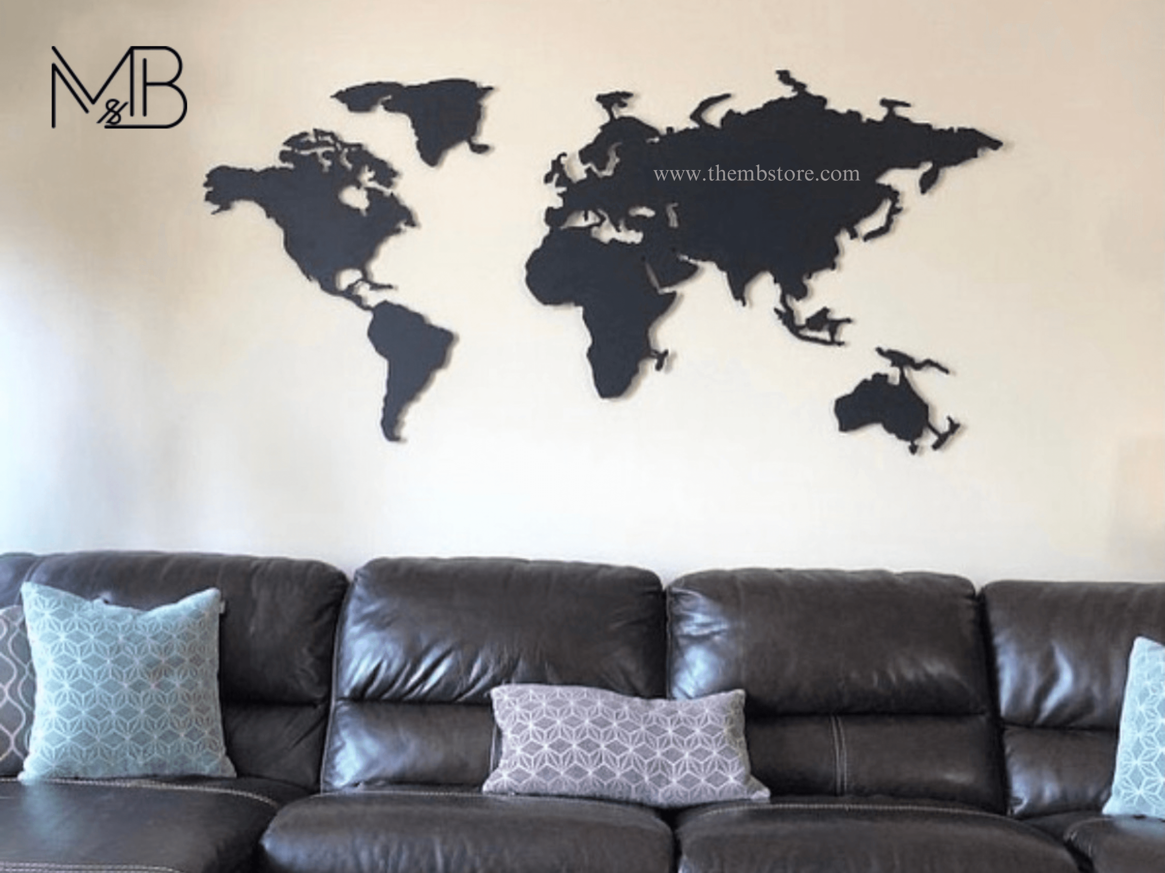 wooden world map wall art