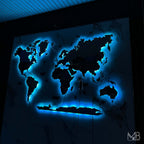 Premium 4-Layer Wooden & Acrylic World Map (Light Color Edition)