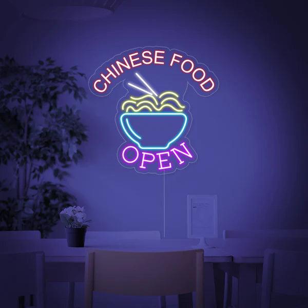 Chinese Food Open Neon Sign