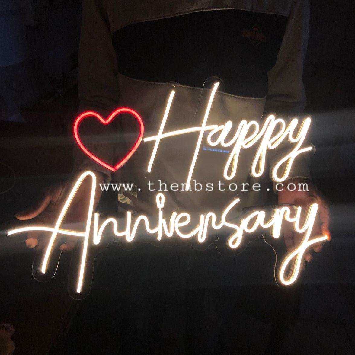 Happy Anniversary Neon Sign - Makkar & Brothers