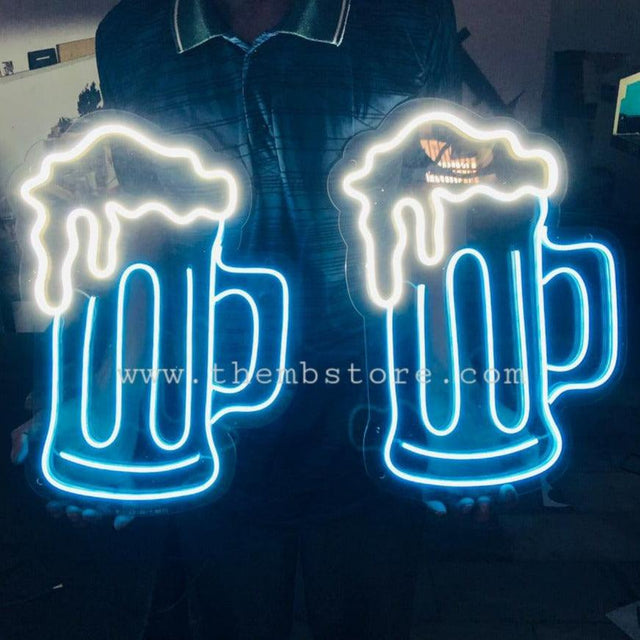 Beer Mugs Neon | Pair of 2