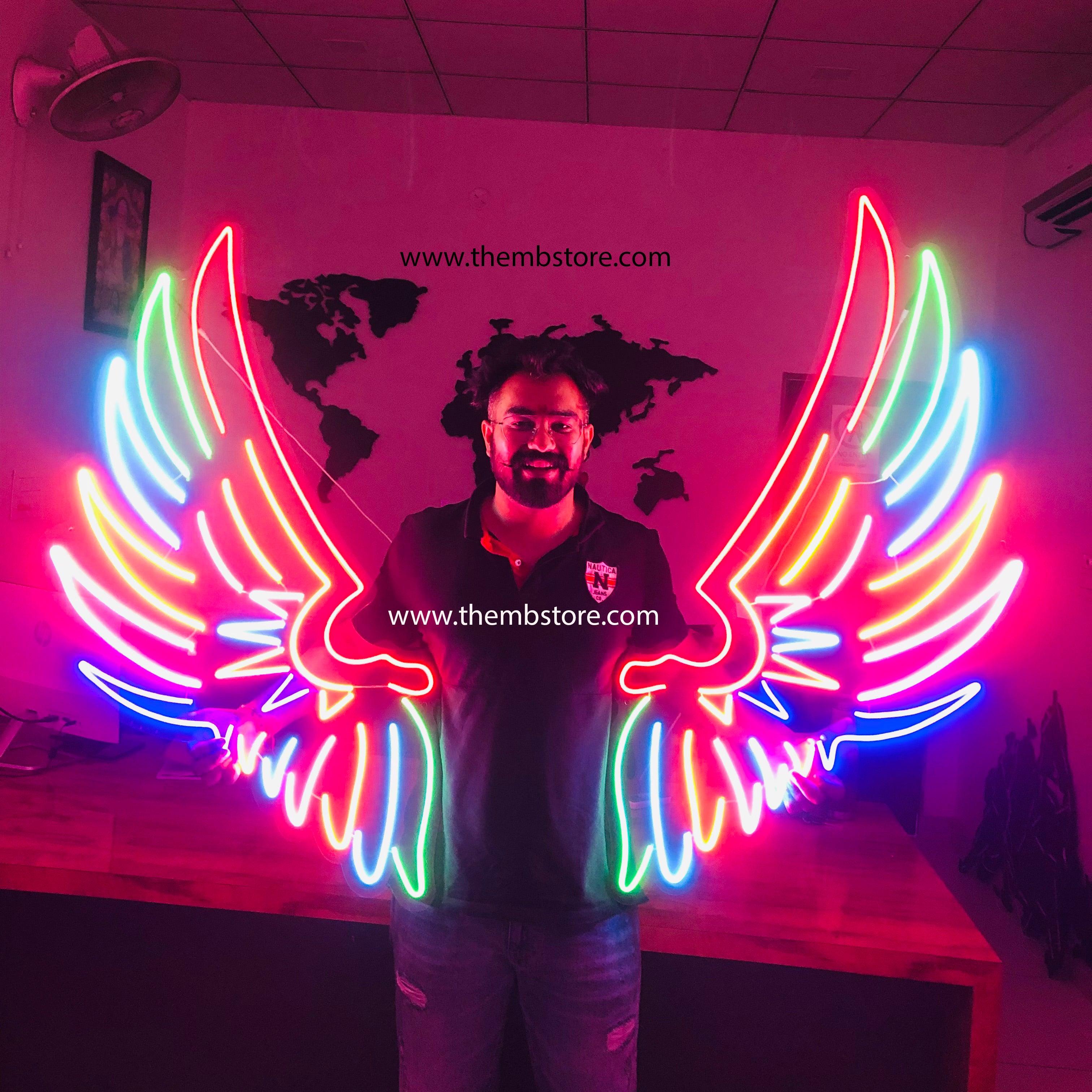 Multicolor Rainbow Neon Wings - Makkar & Brothers
