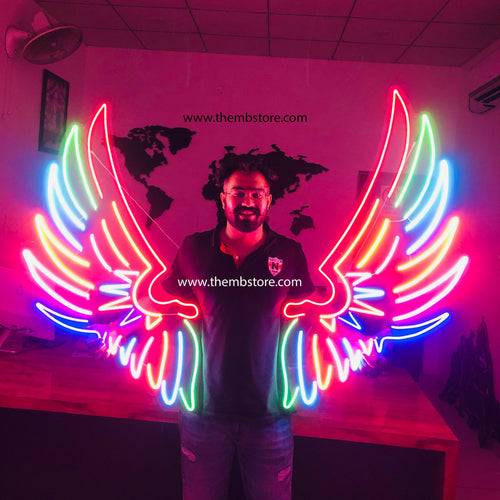 Multicolor Rainbow Neon Wings - Makkar & Brothers
