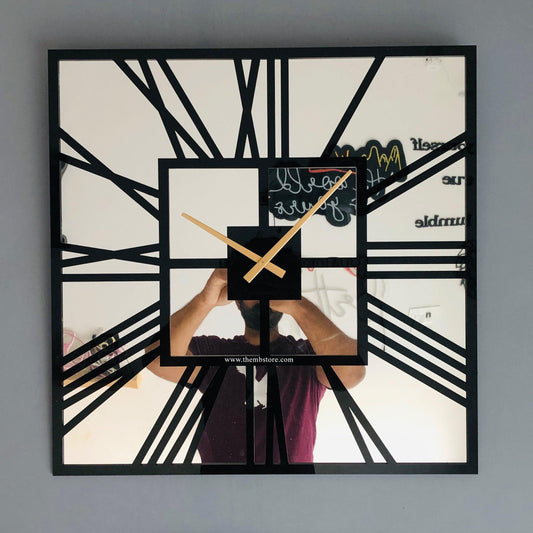 Silver Square Clock - Makkar & Brothers