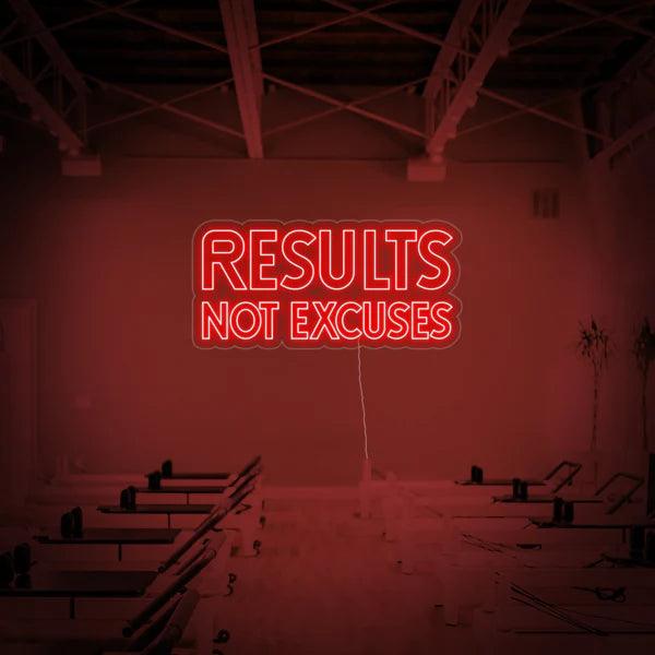 Results No excuses Neon Sign | Neon for Gym
