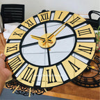 Silver golden rail clock - Makkar & Brothers