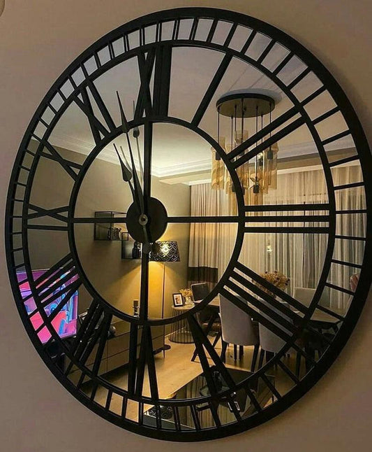 Golden Mirror Clock - Makkar & Brothers