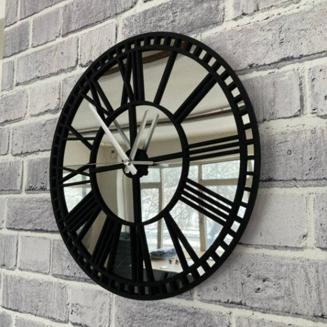 Silver Mirror Rail Clock