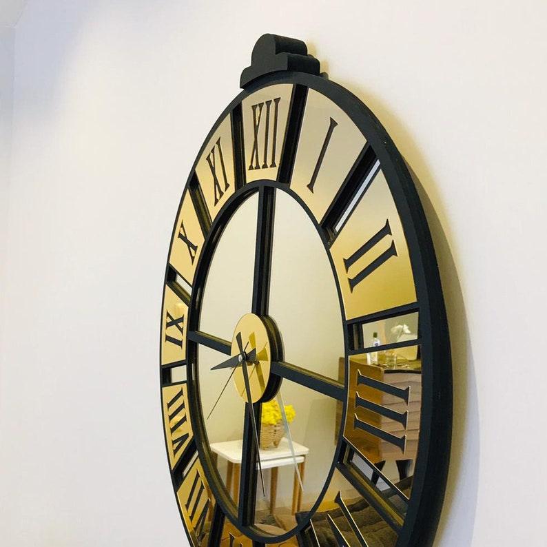 Silver golden rail clock - Makkar & Brothers