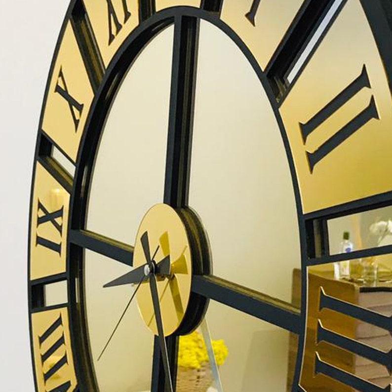 Silver golden rail clock - Makkar & Brothers